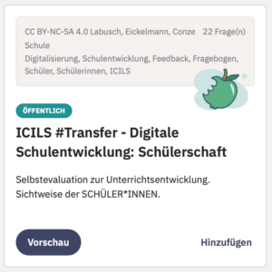 ICILS Fragebogen Schülerschaft Unterrichtsentwicklung